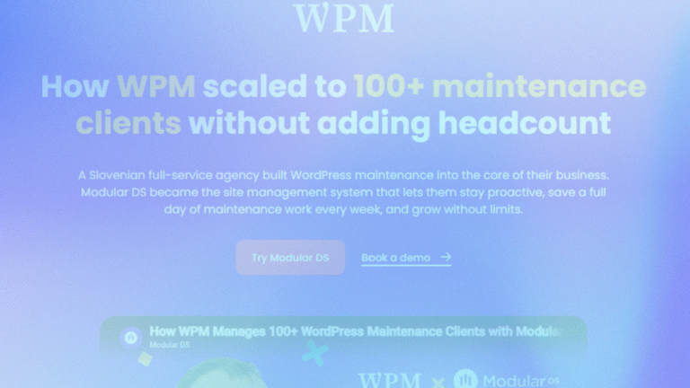 Vzdrževanje WordPress strani v večjem obsegu: naša izkušnja z Modular DS