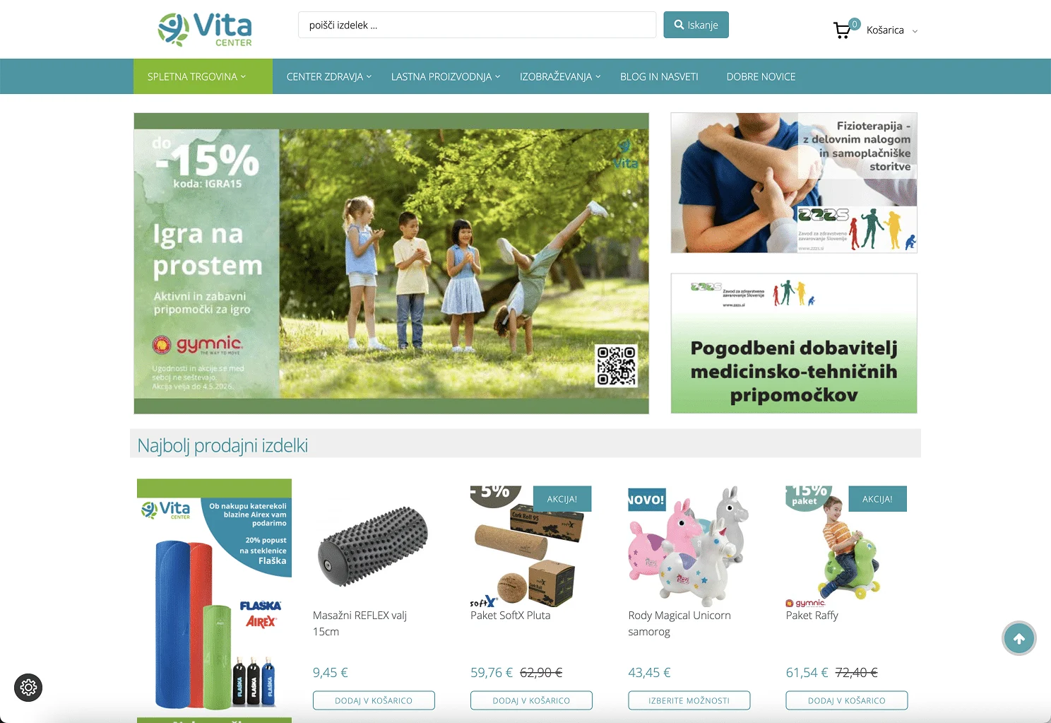Spletna stran pred prenovo